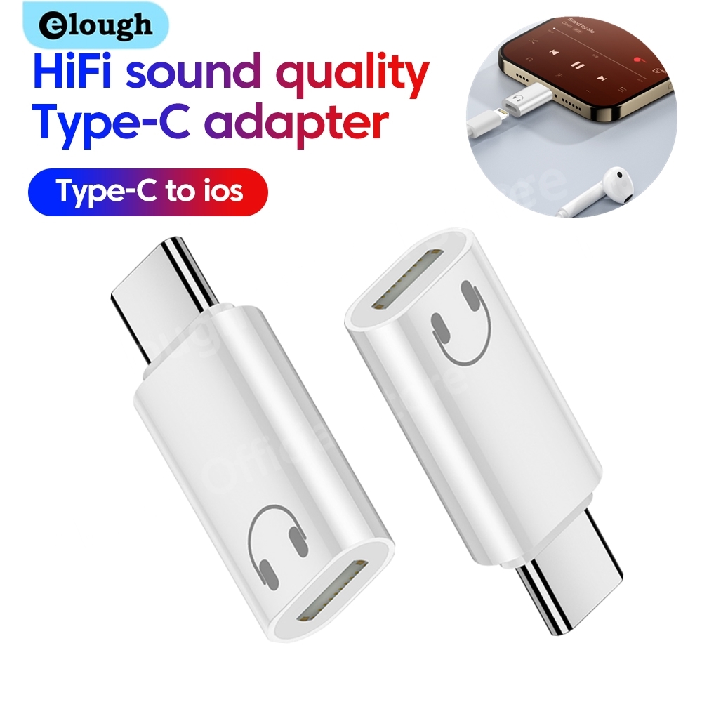 Wired Earphone Lightning - Elough relâmpago para tipo c adaptador