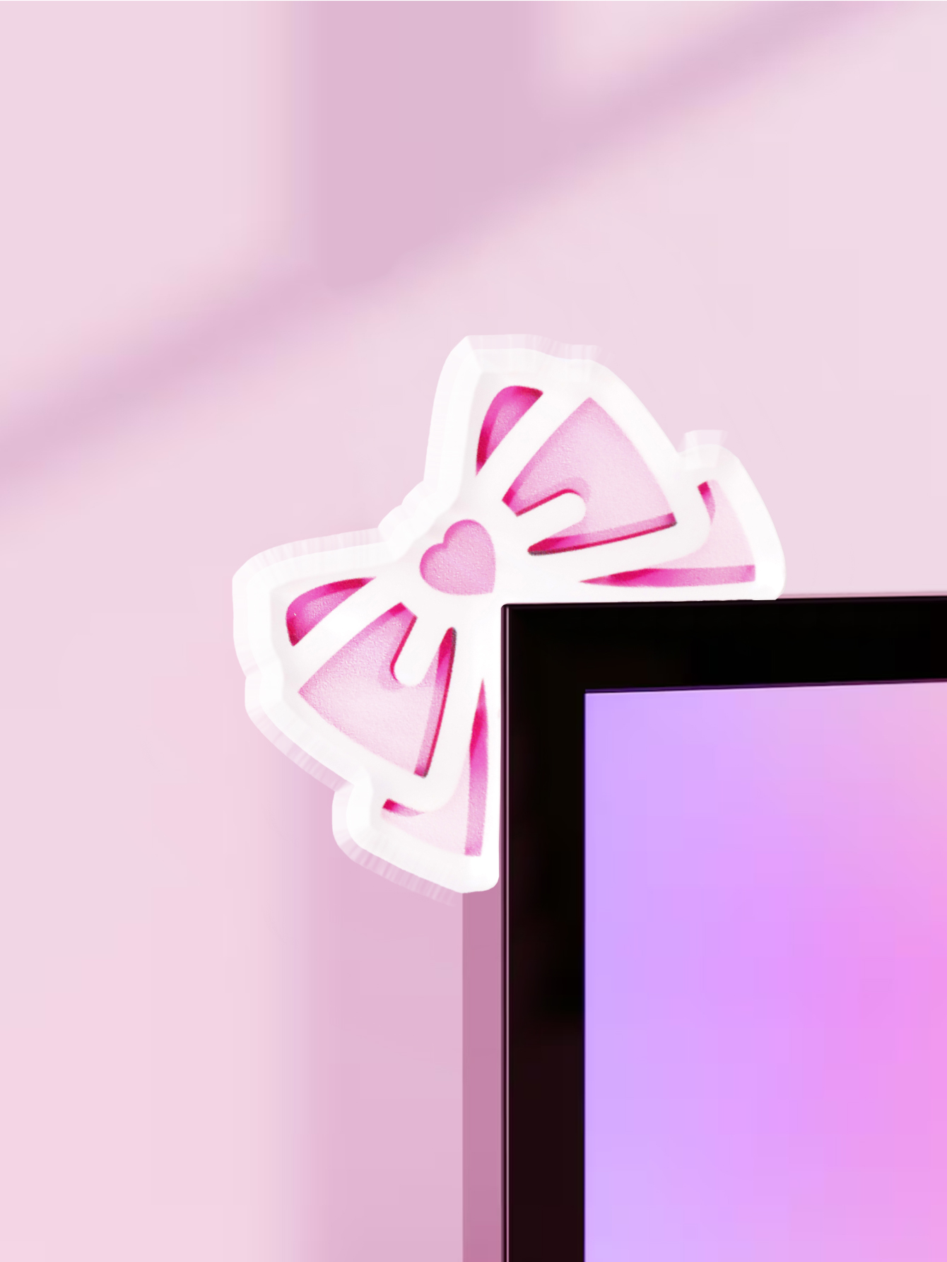 Tablet Lap Desk - Decoração de Monitor com Laço Kawaii,